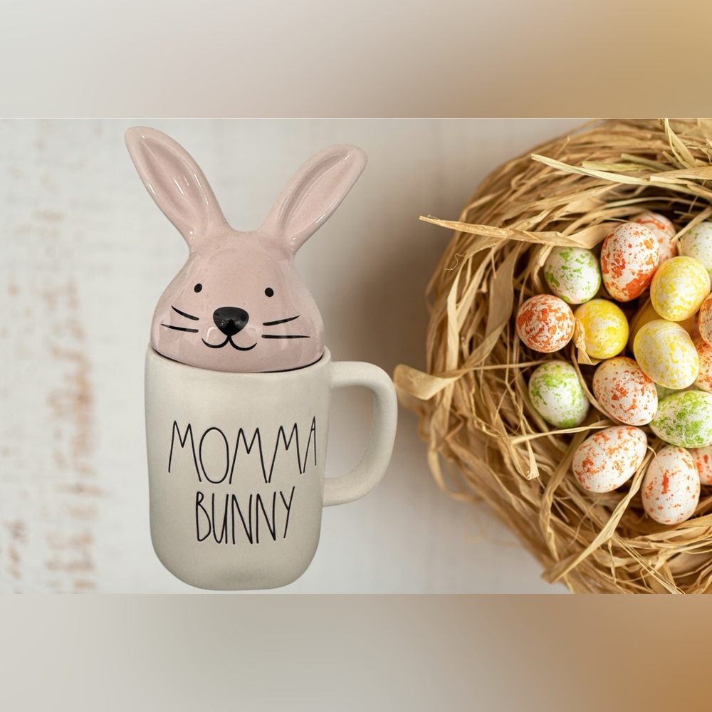Rae Dunn Momma Bunny Mug with Lid Easter